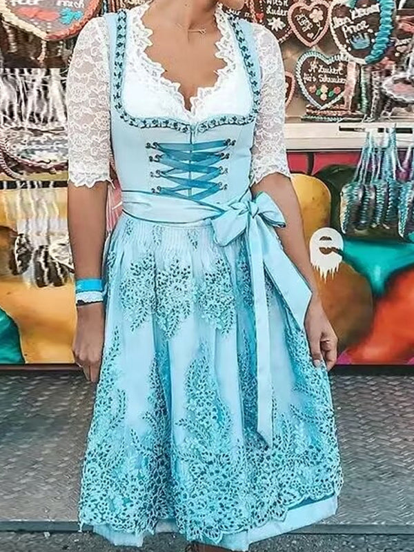 Robe à manches courtes imprimée bière Oktoberfest allemande 