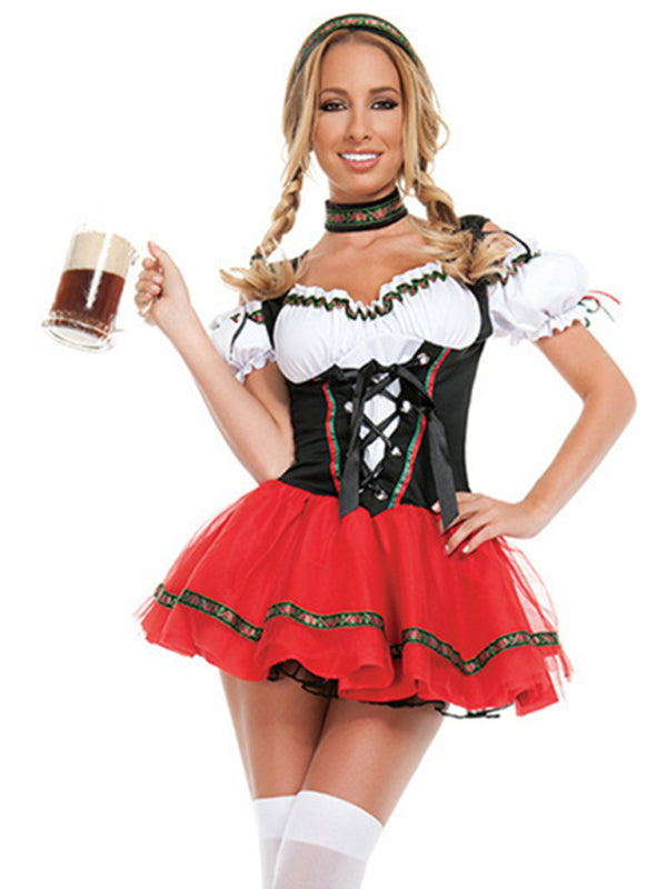 Oktoberfest-Kostüm, Kellnerinnenuniform, Halloween-Kostüm 