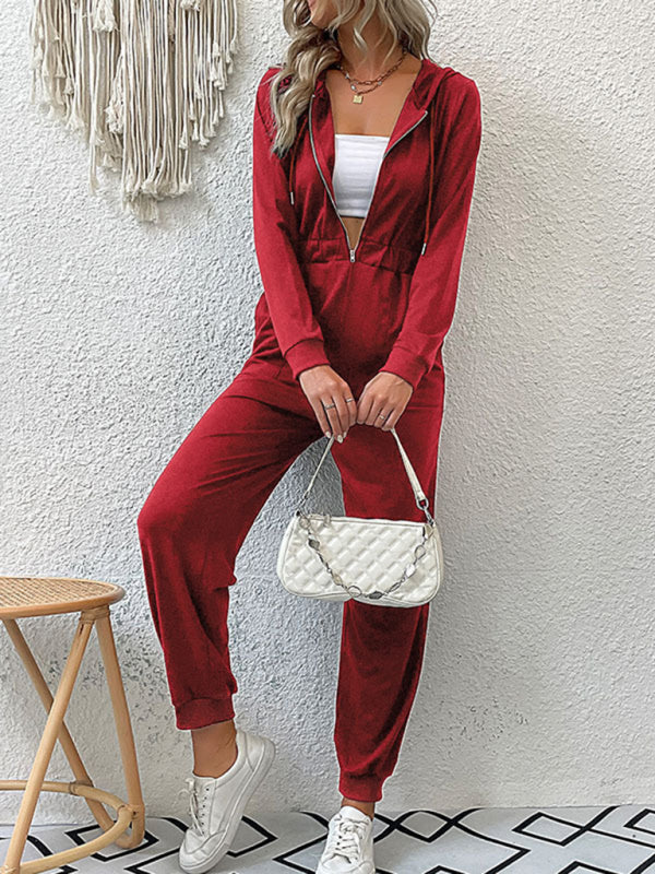 New women's solid color workwear casual jumpsuit - Closther