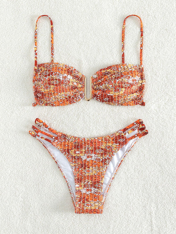 Fashion Printed Swimsuit Sexy Triangle Two-piece Swimsuit Bikini - Closther