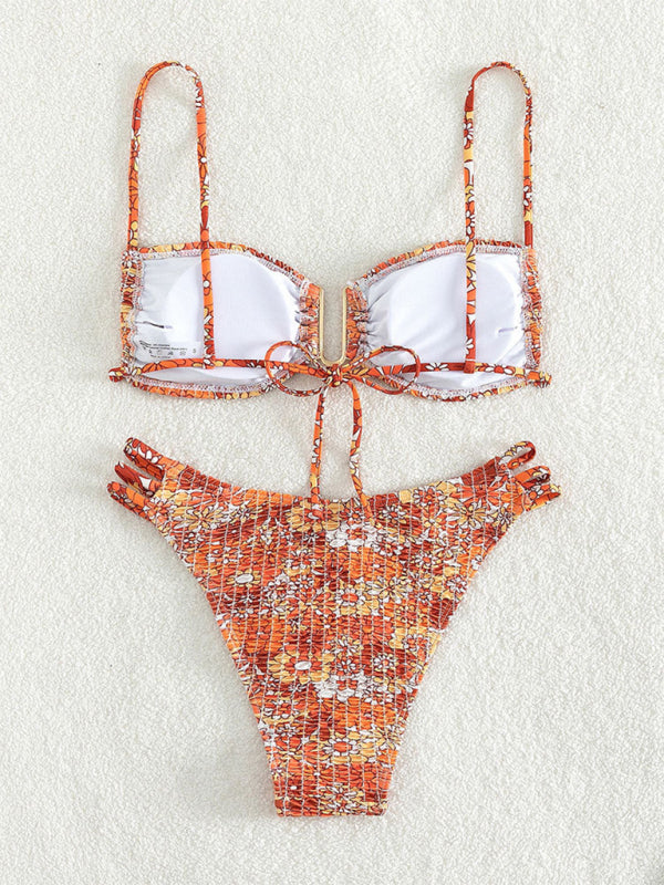 Fashion Printed Swimsuit Sexy Triangle Two-piece Swimsuit Bikini - Closther