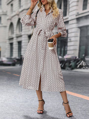 Robe-chemise ceinturée à motif floral pour femme 