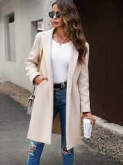Damen-Wollmantel, einfarbig, elegant, lässiger Cardigan-Mantel für den Alltag 