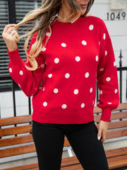 Damen-Strickpullover mit Polka-Dots 