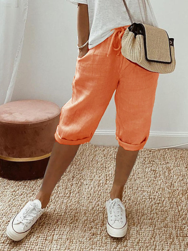 Neue Damen-Freizeithose mit Taschen und elastischem Bund 