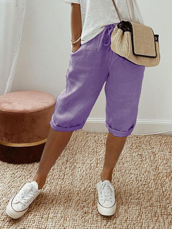Neue Damen-Freizeithose mit Taschen und elastischem Bund 
