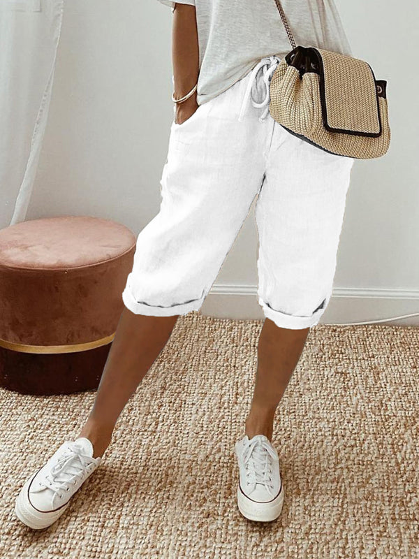 Neue Damen-Freizeithose mit Taschen und elastischem Bund 
