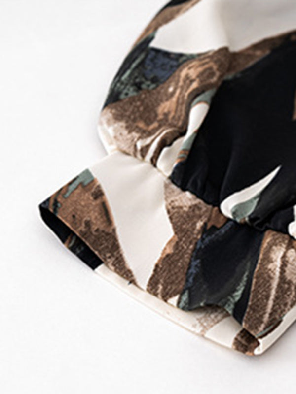 Ensemble deux pièces décontracté en pantalon imprimé pour les vacances 