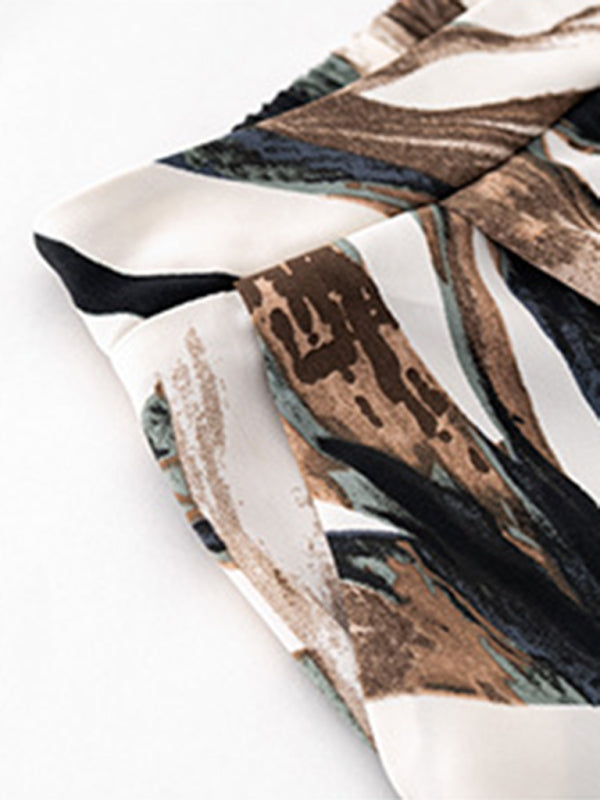 Ensemble deux pièces décontracté en pantalon imprimé pour les vacances 