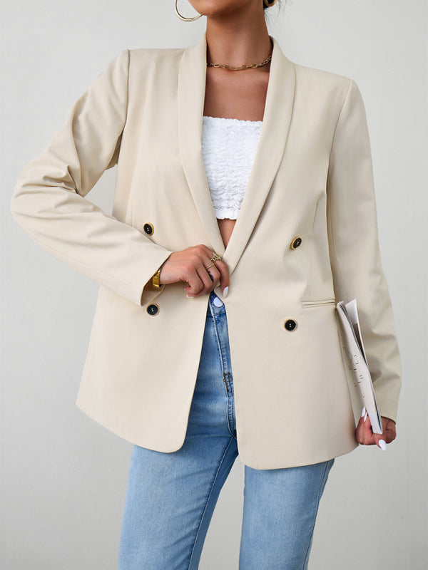 Elegant commuter double-breasted ladies suit jacket - Closther