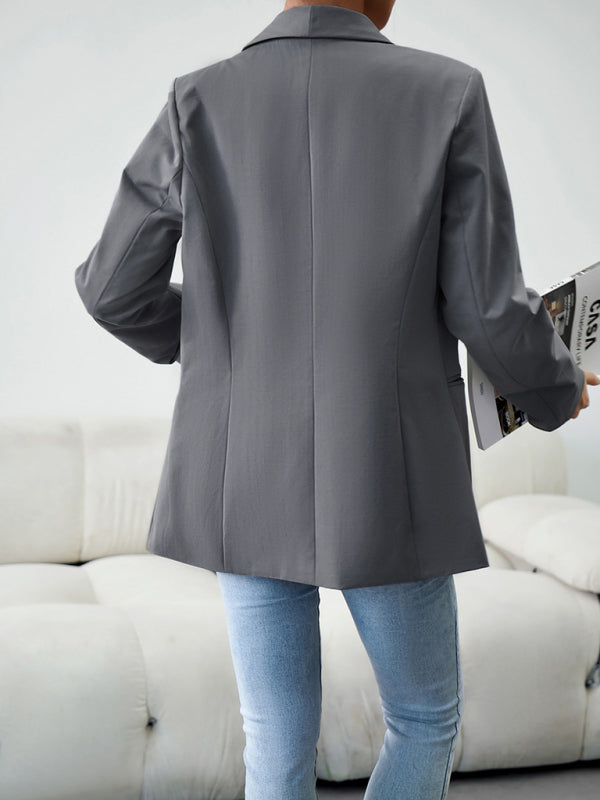 Elegant commuter double-breasted ladies suit jacket - Closther