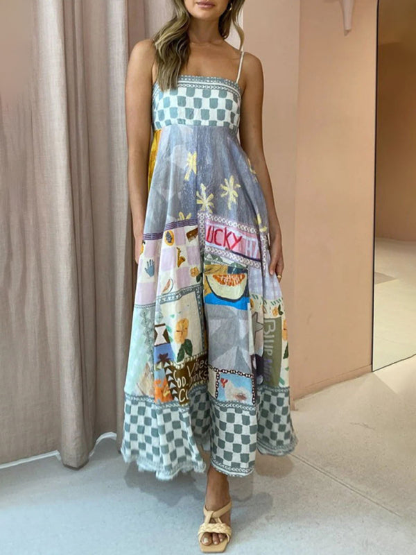 Robe nuisette imprimée sexy pour femme 