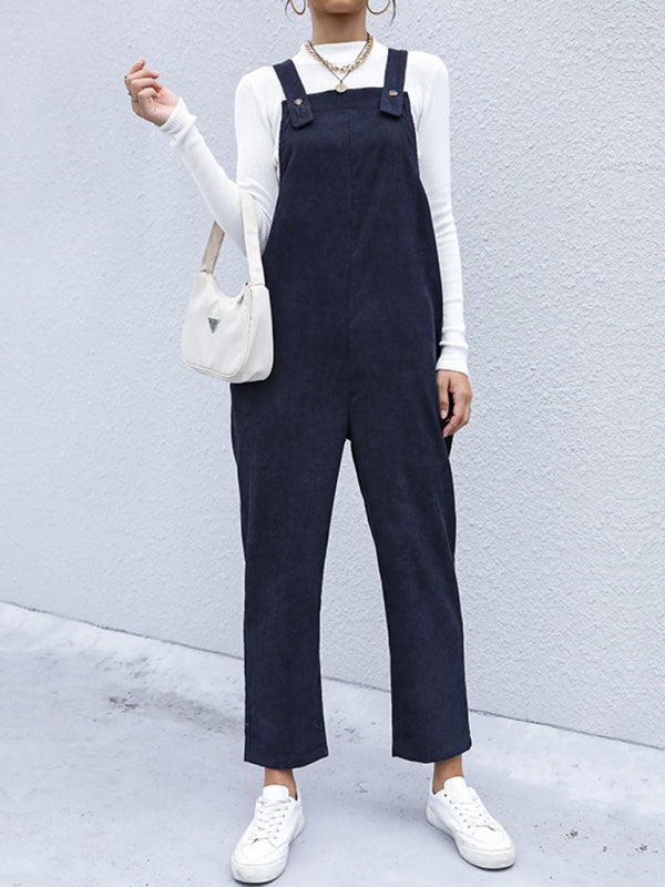 Women's Self Design Woven Jumpsuit Overalls – side view