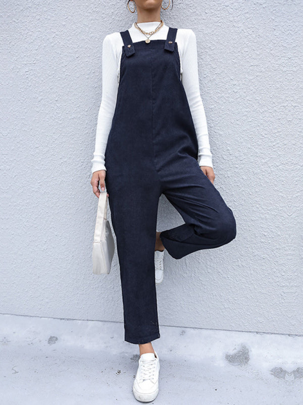 Women's Self Design Woven Jumpsuit Overalls – front view