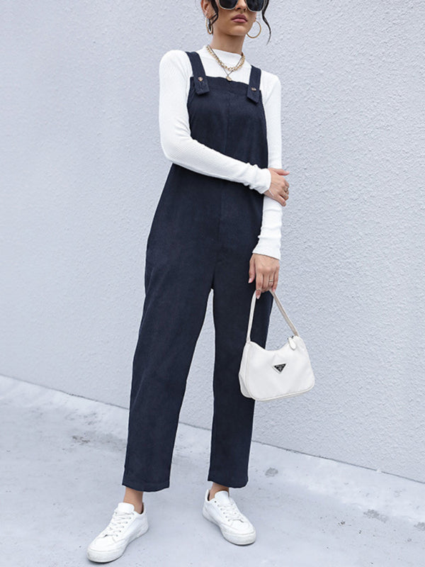 Women's Self Design Woven Jumpsuit Overalls – detail view