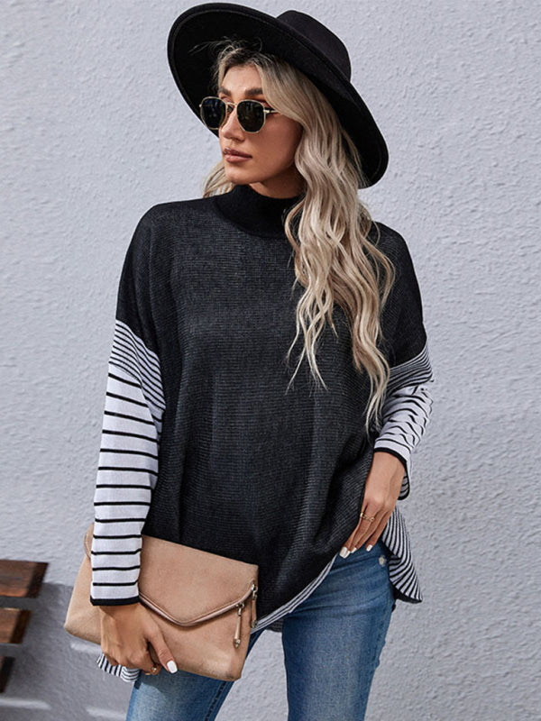 New women's long sleeve striped sweater - Closther