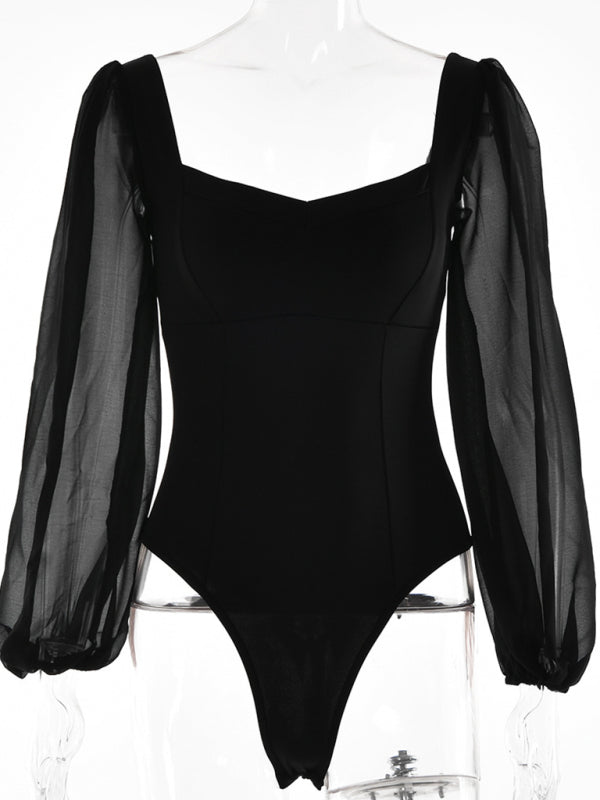 Body en maille élégant à motif ton sur ton pour femme 