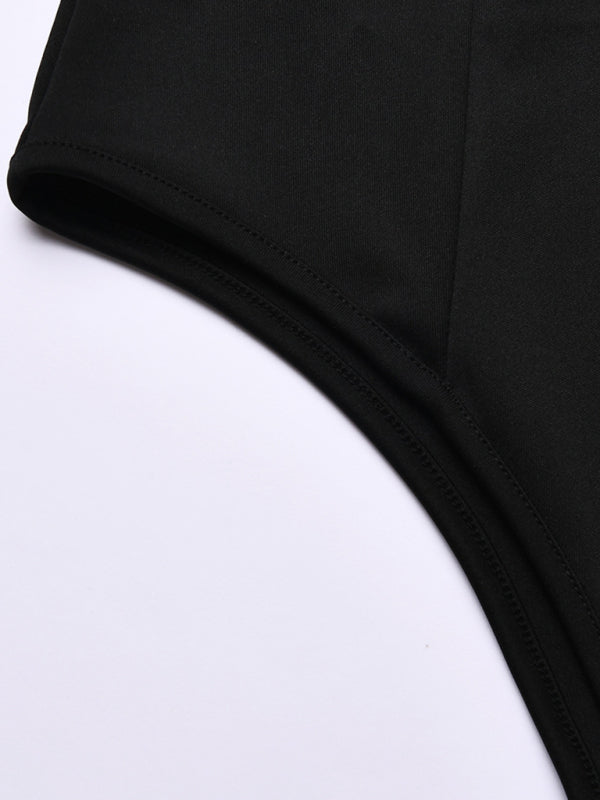 Body en maille élégant à motif ton sur ton pour femme 