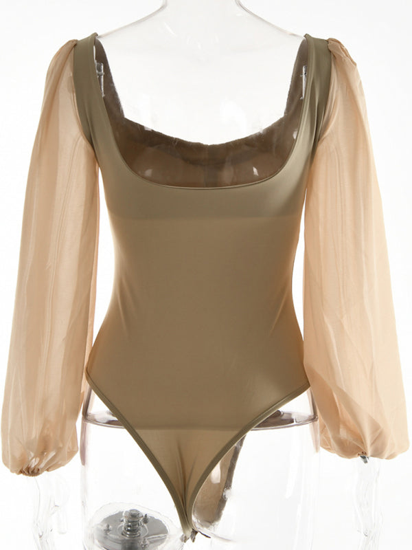 Body en maille élégant à motif ton sur ton pour femme 