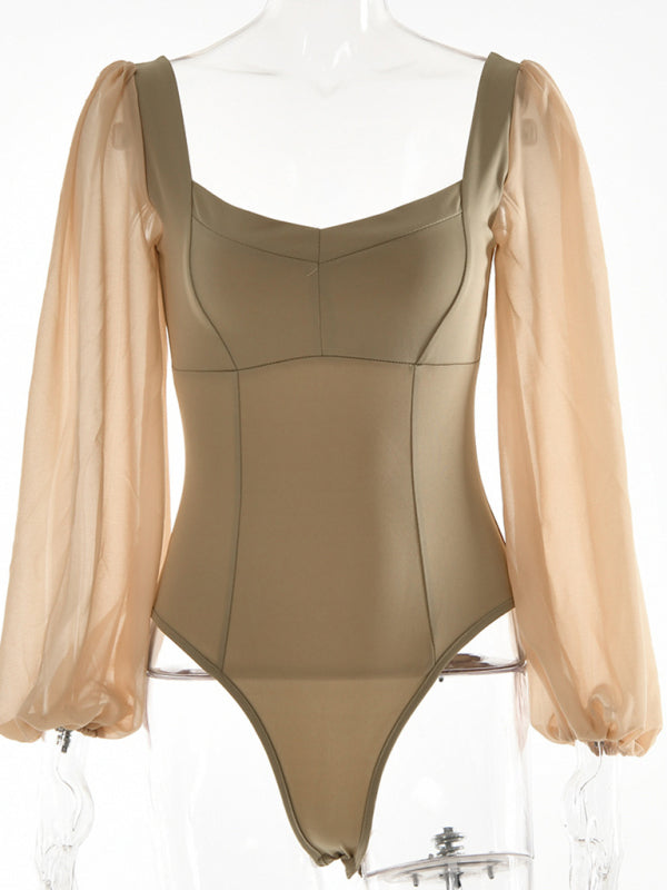 Body en maille élégant à motif ton sur ton pour femme 