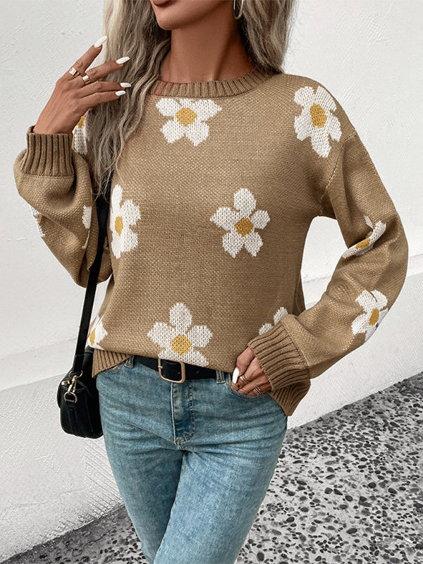 New Fashion Women's Long Sleeve Jacquard Sweater - Closther