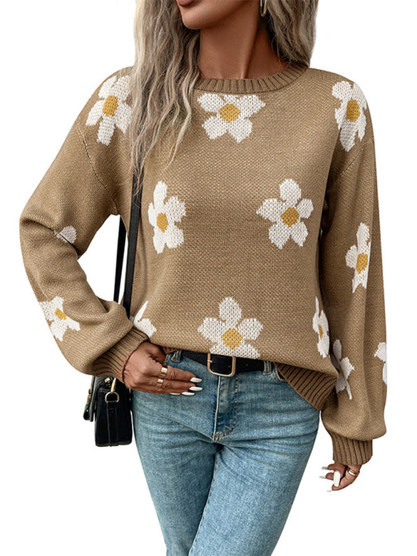 New Fashion Women's Long Sleeve Jacquard Sweater - Closther