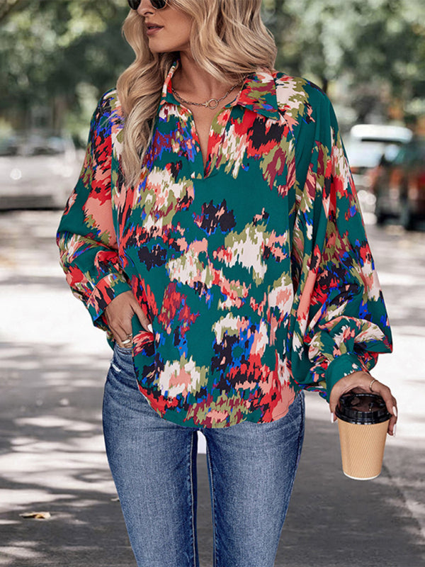 New women's long sleeve printed shirt - Closther