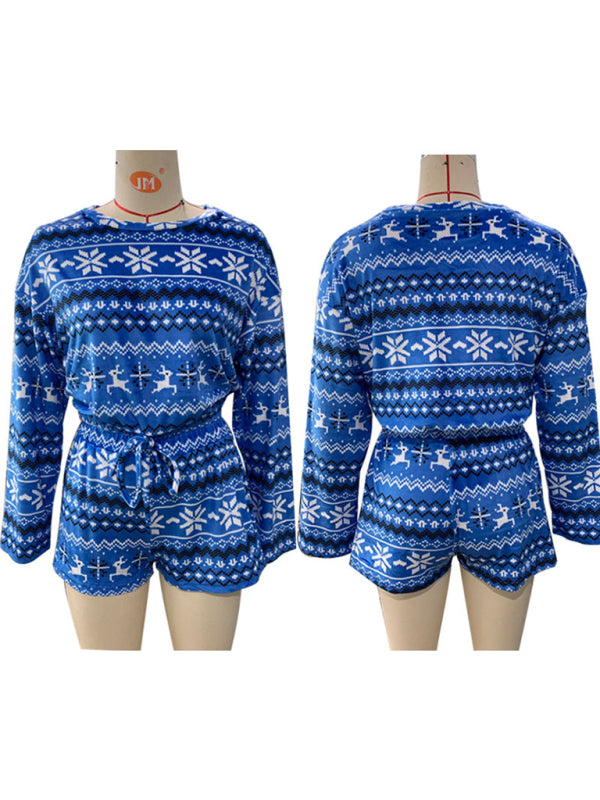 Weihnachts-Set für Damen: Langarm-Sweatshirt und Shorts 