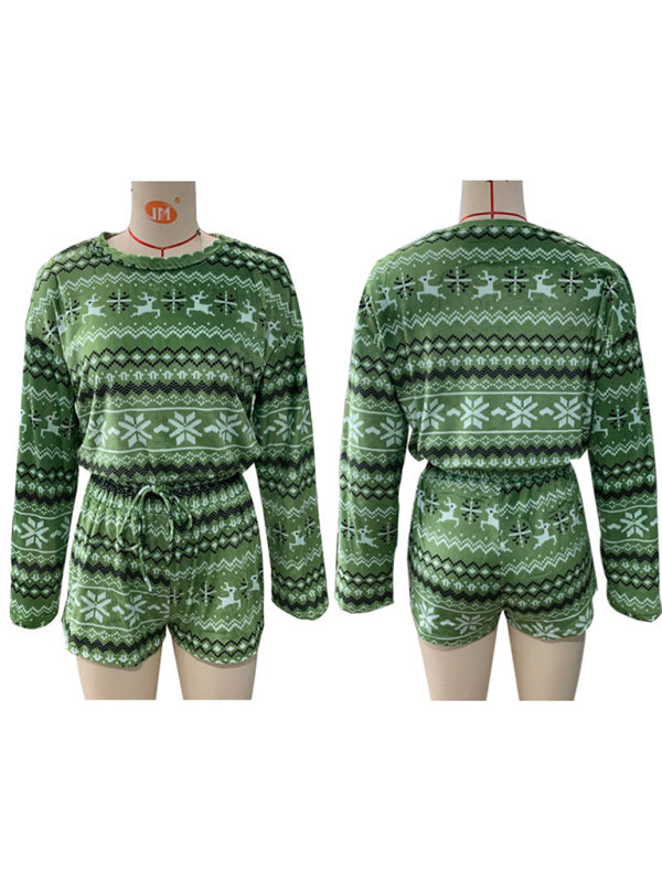 Weihnachts-Set für Damen: Langarm-Sweatshirt und Shorts 