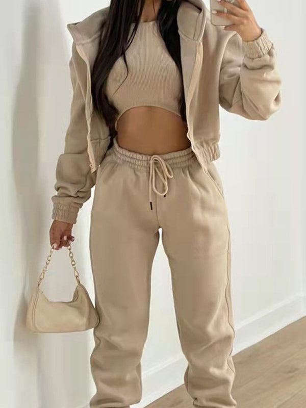 Sweat-shirt à capuche en velours pour femme, style sport et décontracté. 