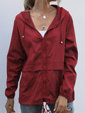 New women's zipper hoodie lightweight outdoor hiking raincoat jacket