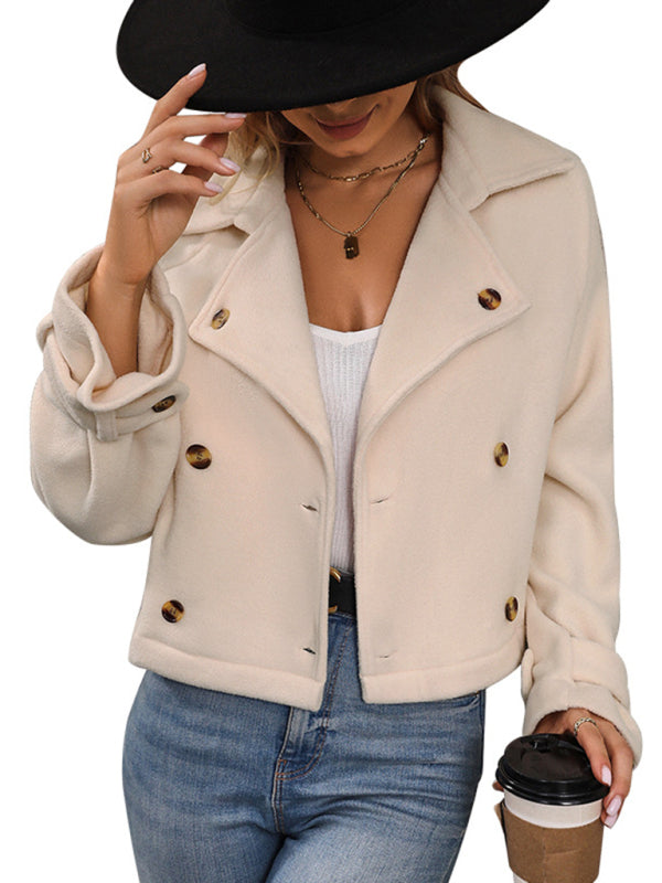 Fashion women's new solid color short jacket - Closther