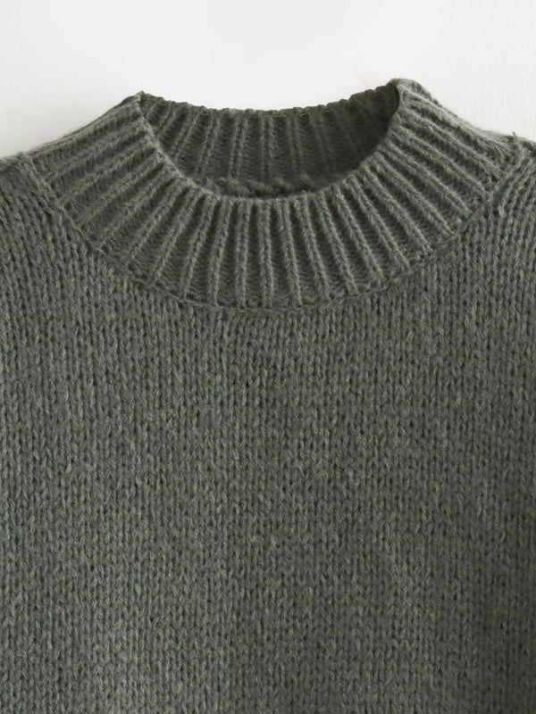 Pull ample à manches longues sans coutures pour femme, style streetwear 
