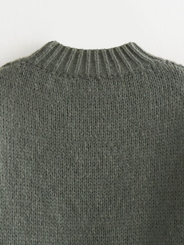 Pull ample à manches longues sans coutures pour femme, style streetwear 