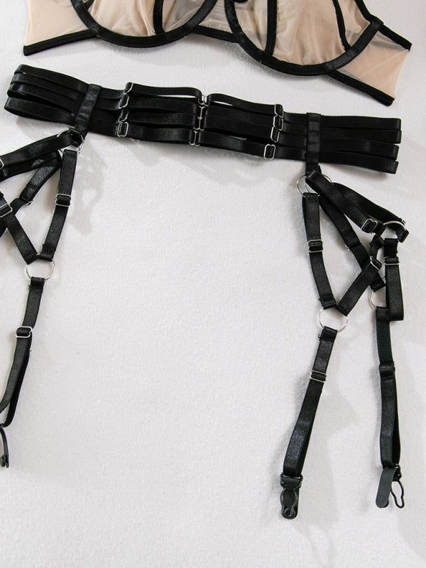 Ensemble de lingerie tissée, sensuel et de conception personnelle, légèrement élastique 