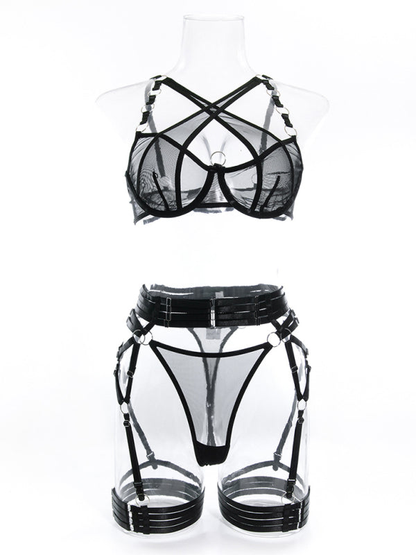 Ensemble de lingerie tissée, sensuel et de conception personnelle, légèrement élastique 