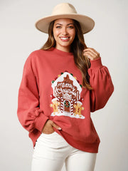 Sweat à capuche pour femme avec imprimé maison en pain d'épice festif 