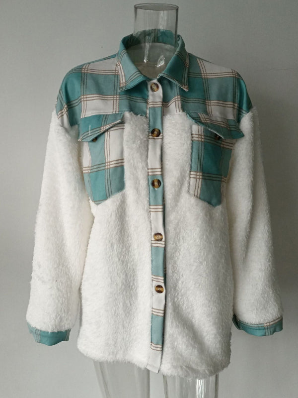 Women’s Leopard Fleece Button-Up Jacket