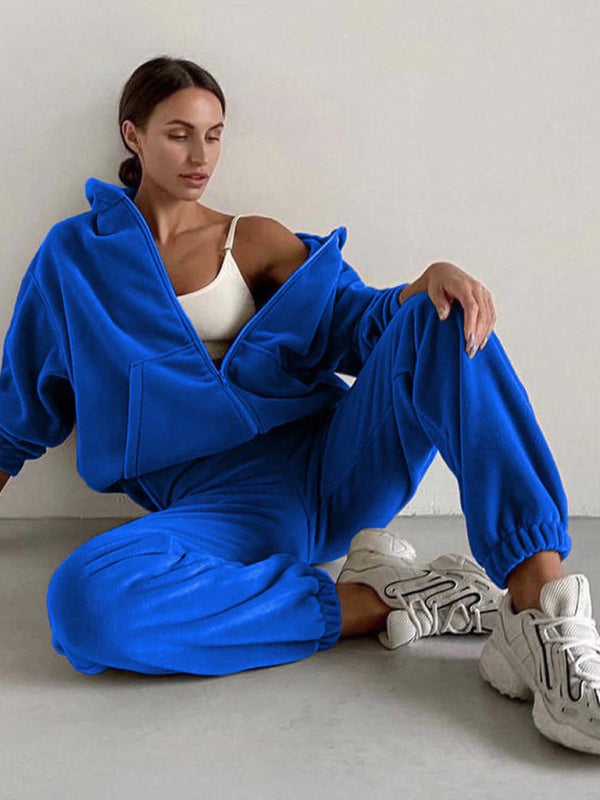 Leisure Knit Two-Piece Hooded Pants Set