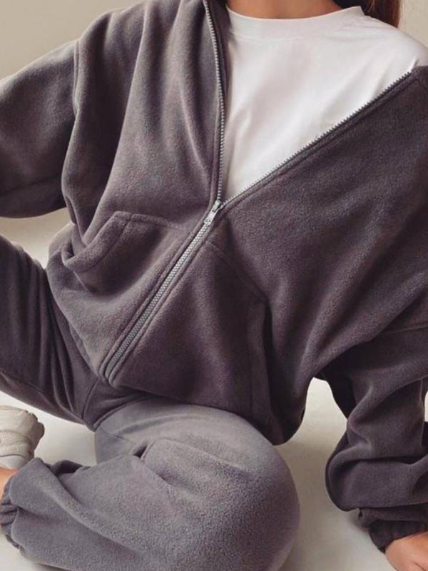 Leisure Knit Two-Piece Hooded Pants Set