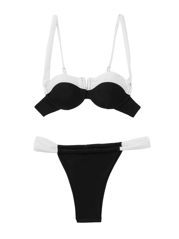 Nouveau bikini sexy dos nu à blocs de couleur 