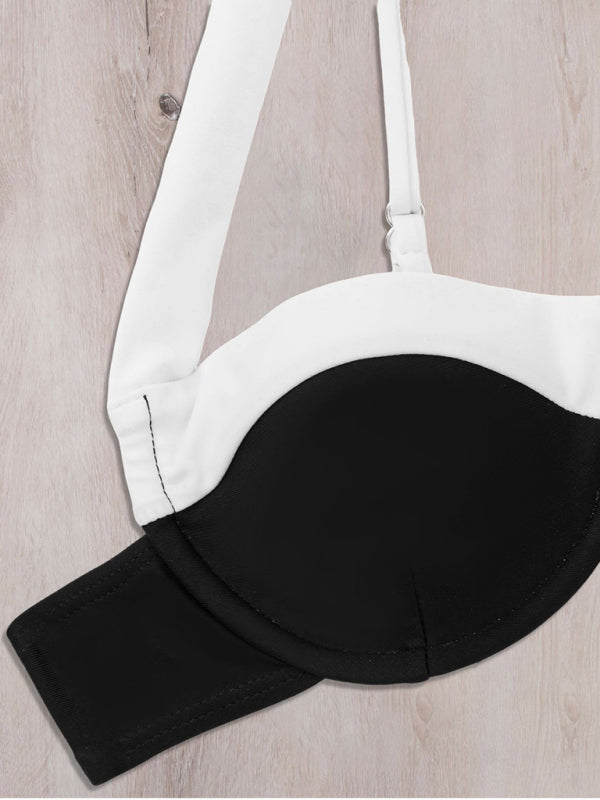Nouveau bikini sexy dos nu à blocs de couleur 