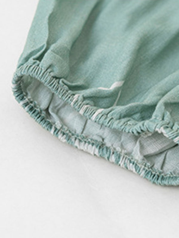 Robe élégante imprimée à manches courtes pour femme 