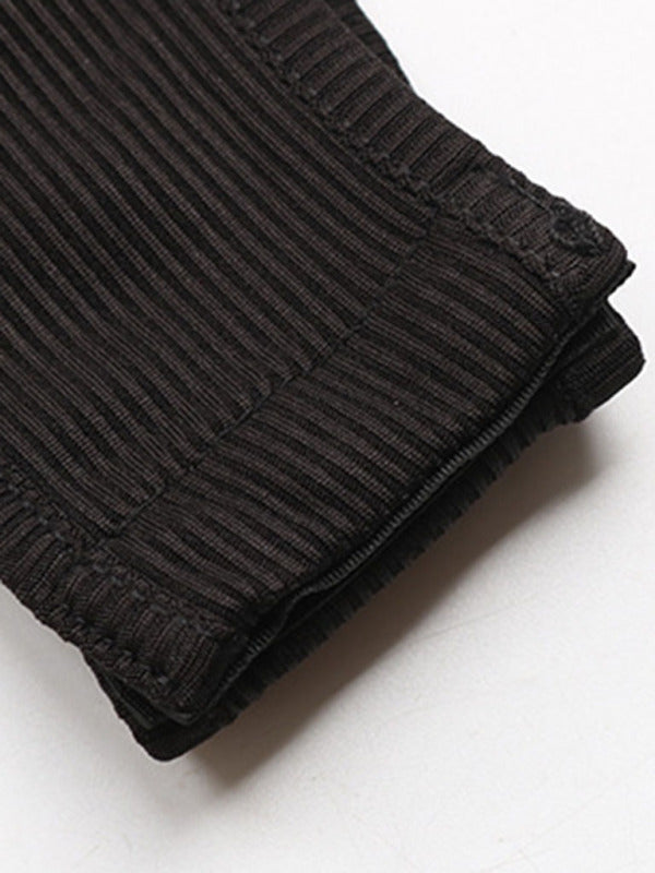 body élégant pour femme, col en V plissé, épaules tombantes 