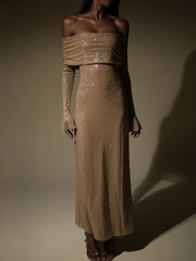 Neues, sexy, figurbetontes Damenkleid mit U-Boot-Ausschnitt 