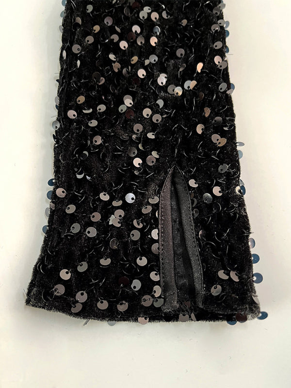Neues modisches, sexy Paillettenkleid mit langen Ärmeln für Damen 
