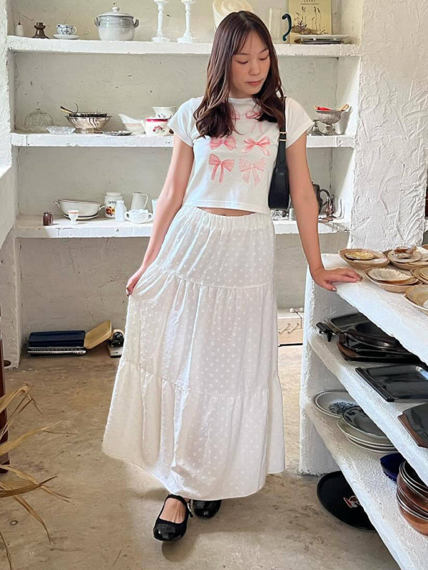 Neues Damen-T-Shirt mit Schleifenprint zum Valentinstag, Kurzarm, schmal geschnitten, Streetwear-Style, Hot Girl Fashion 