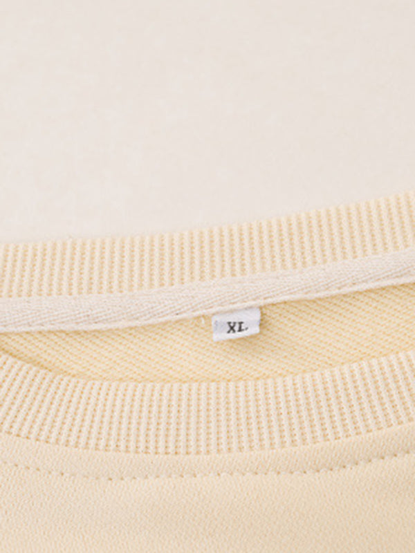 Sweat-shirt décontracté à col rond pour femmes, style plage, avec inscription 