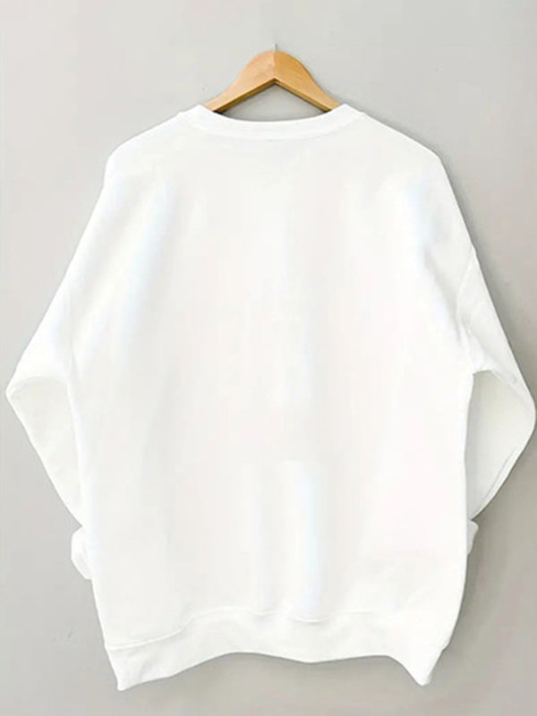 Sweat-shirt décontracté à col rond pour femmes, style plage, avec inscription 