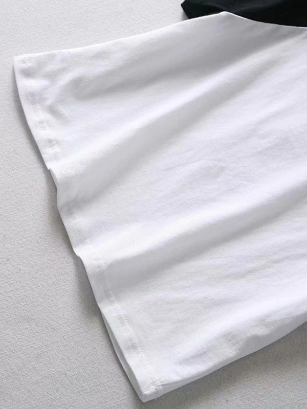 Neues lässiges kurzes Damen-Top mit „I Love Cowboys“-Buchstabenprint 
